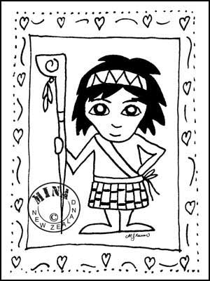 300x400 Boy Poster Colouring Page Maori Printables