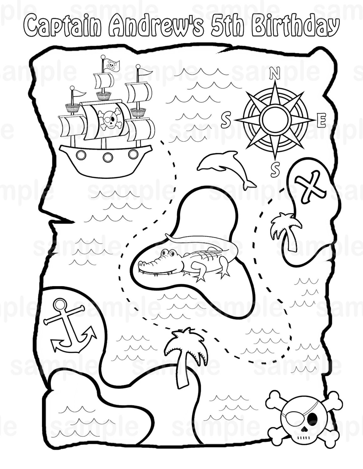 Printable Pirate Treasure Map For Kids Adult Coloring Pages Within 1159x1500 Printable Pirate Treasure Map For Kids Adult Coloring Pages Within