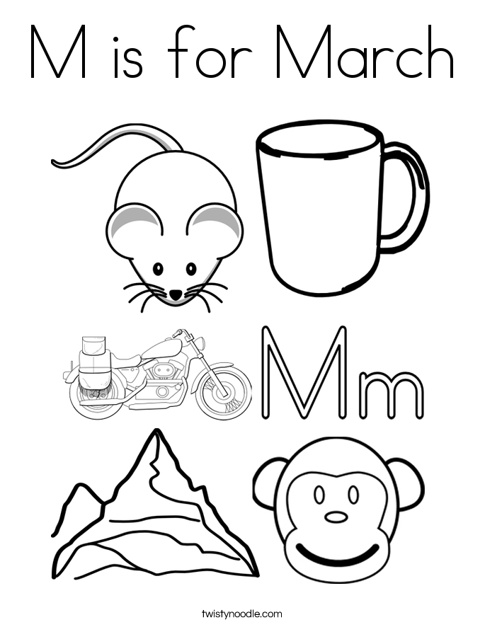 685x886 M Is For March Coloring Page