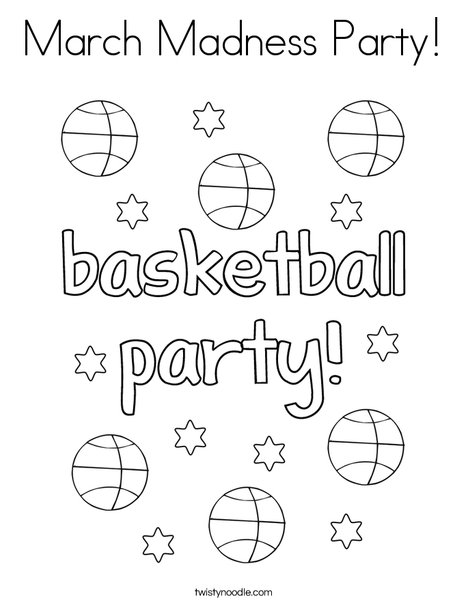 March Madness Party Coloring Page 468x605 March Madness Party Coloring Page