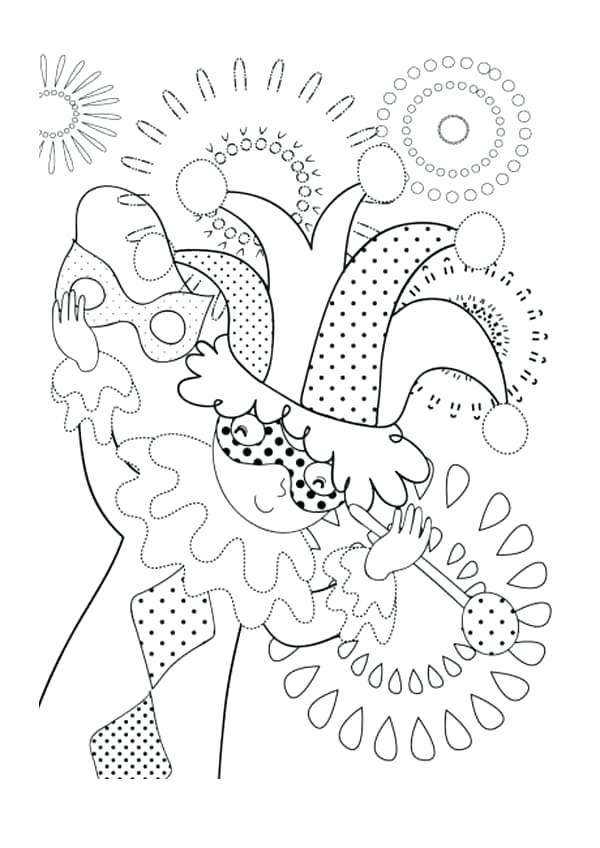 600x848 Mardi Gras Coloring Sheet Ceremonial Tiger Mask In Coloring Page