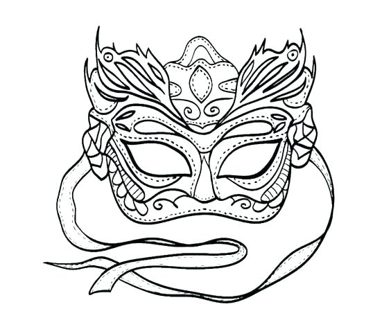 564x485 Mardi Gras Mask Coloring Pages Free Printable Color Colouring 1