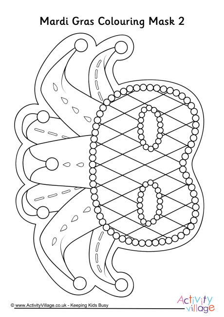 460x650 Mardi Gras Jester Colouring Page