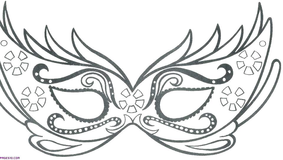 Mardi Gras Mask Coloring Page 960x544 Mardi Gras Mask Coloring Page