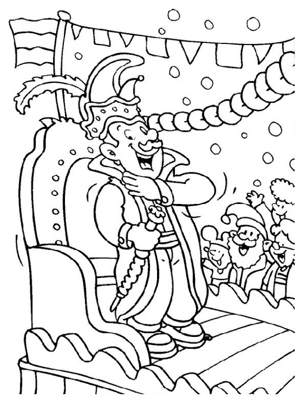 The King Character On Mardi Gras Parade Coloring Page 600x800 The King Character On Mardi Gras Parade Coloring Page