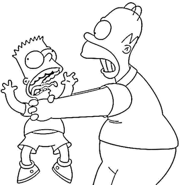 Homer And Bart Simpson Coloring Pages 737x756 Homer And Bart Simpson Coloring Pages