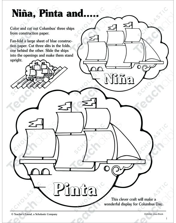 588x745 Nina Pinta Santa Maria Coloring Pages Maria Patterns