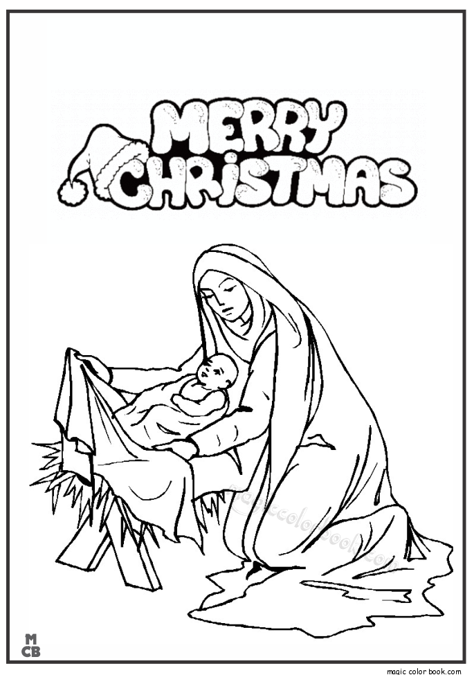 685x975 Christmas Coloring Pages Maria With Jesus