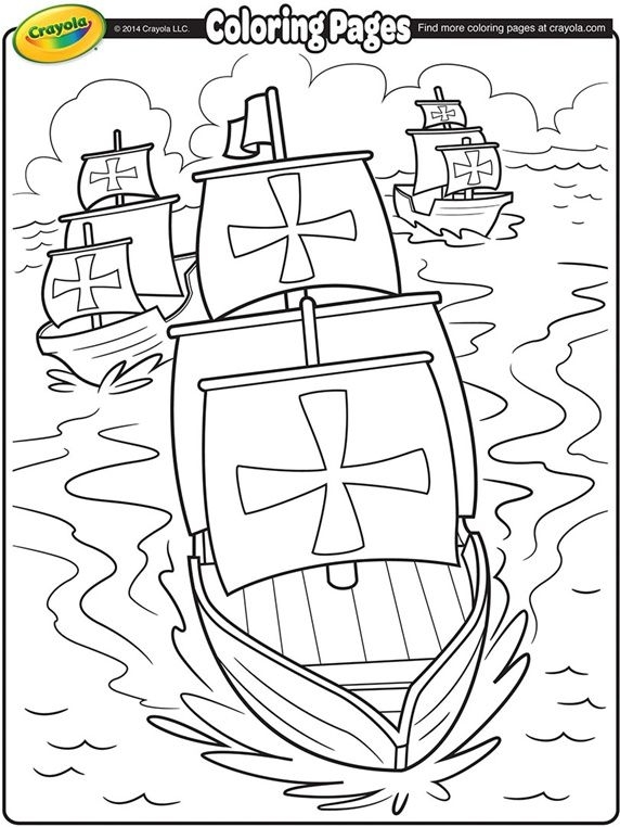 572x762 Columbus Coloring Pages Nina Pinta And Santa Maria Coloring Sheet