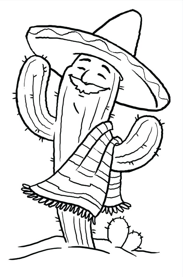 600x907 Best Mayo Colouring Pages Cactus Celebrating Mayo Coloring Page
