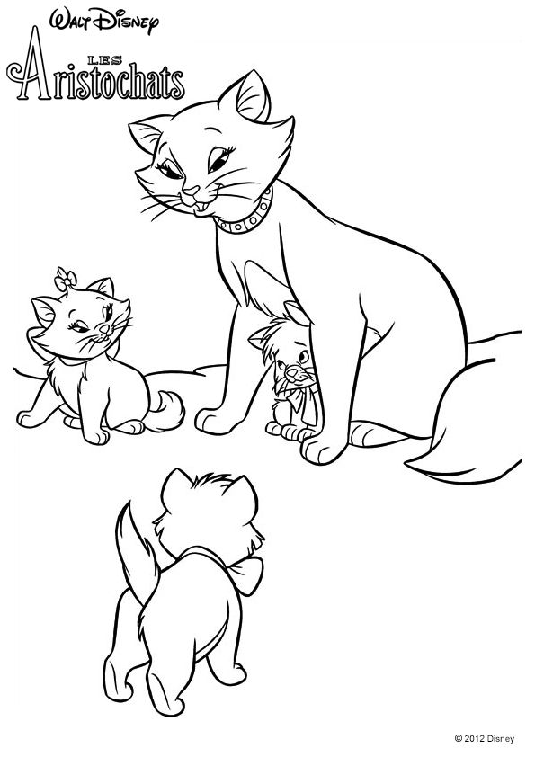 Marie Aristocats Coloring Pages at GetColorings.com | Free printable ...