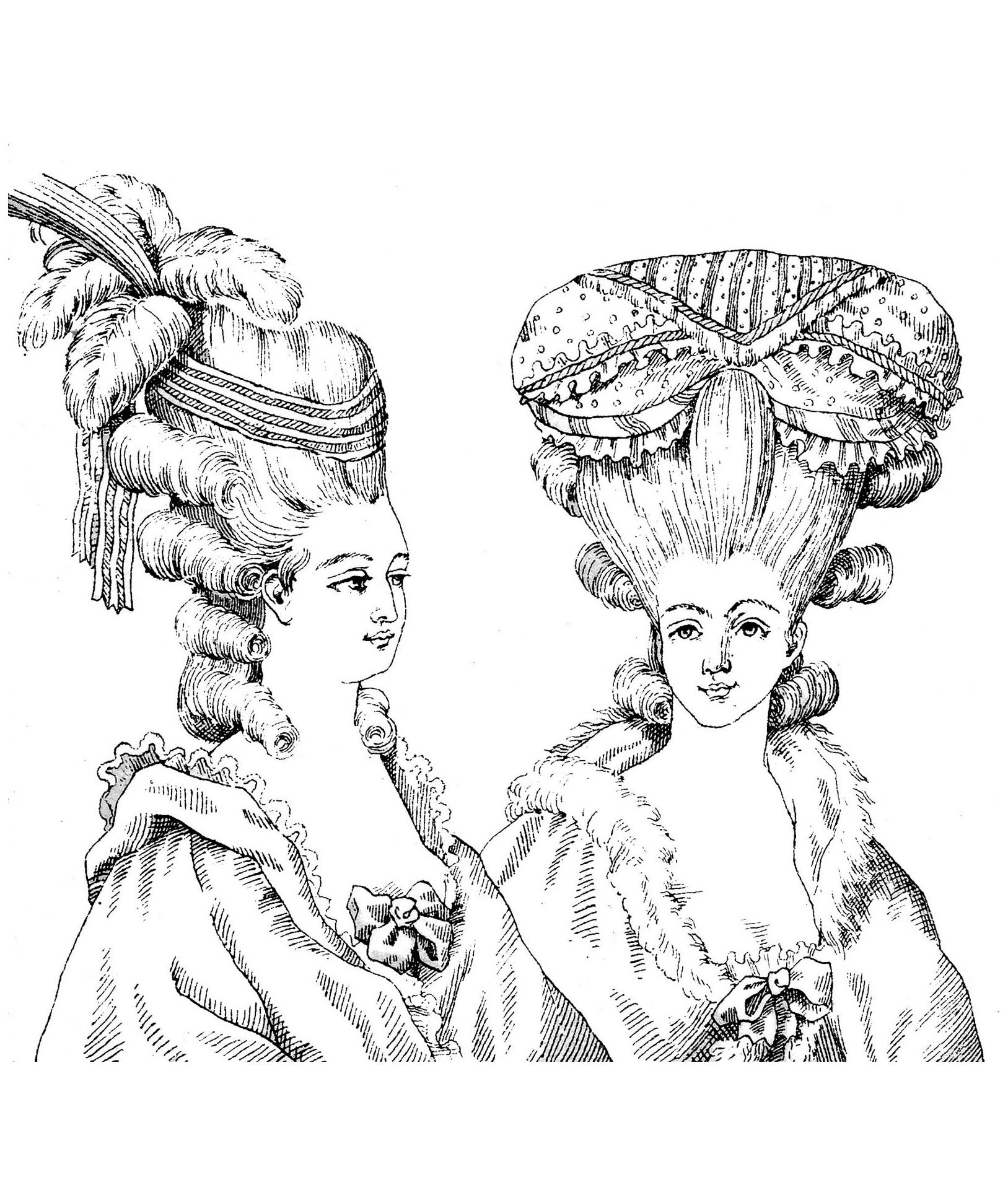 Hairdressing Style Marie Antoinette Illustration 1880 1627x1942 Hairdressing Style Marie Antoinette Illustration 1880