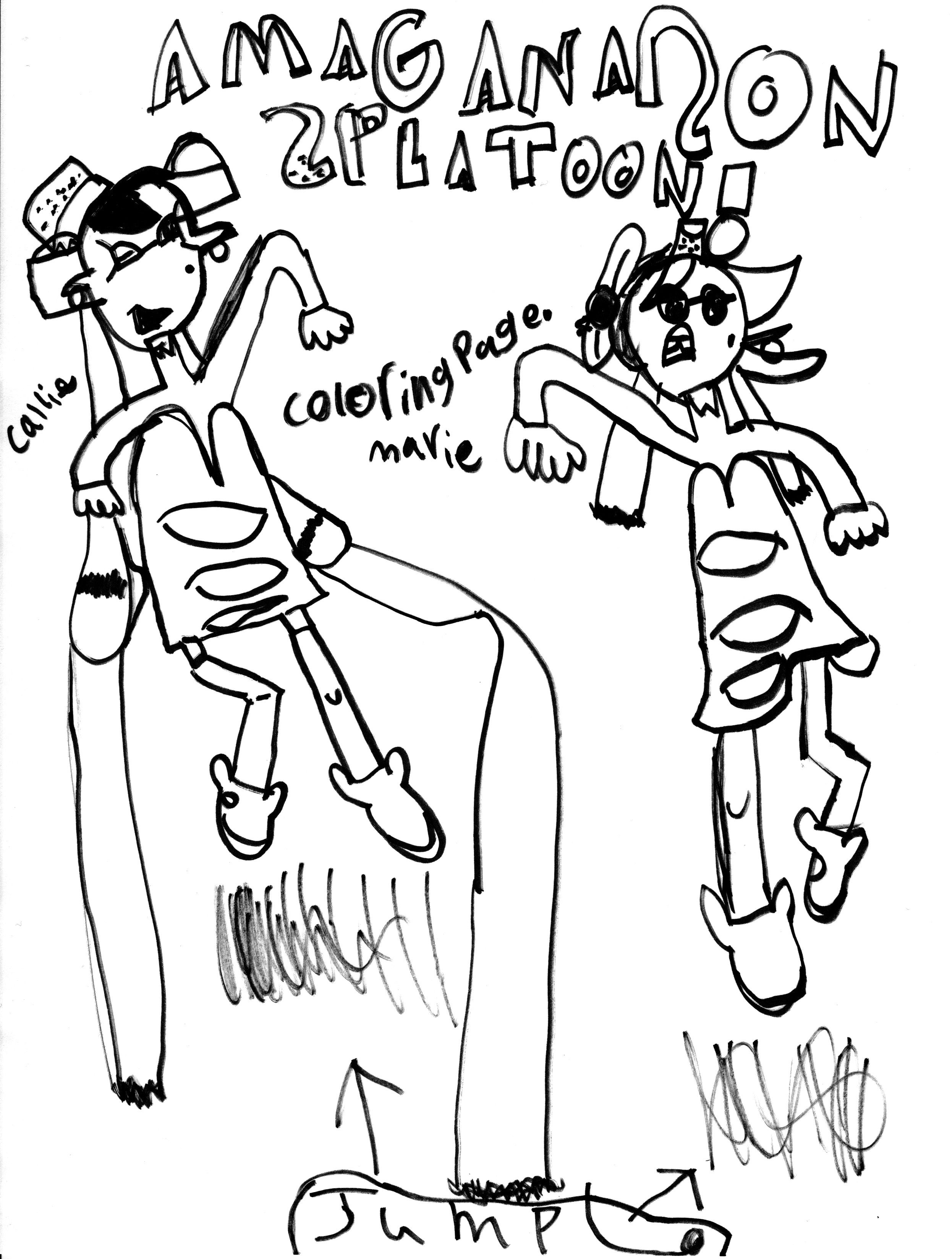 Rory's Coloring Page Of Callie And Marie From Splatoon Preschool 2492x3296 Rory's Coloring Page Of Callie And Marie From Splatoon Preschool