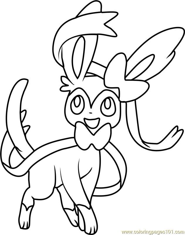 Sylveon Pokemon Coloring Page 630x800 Sylveon Pokemon Coloring Page