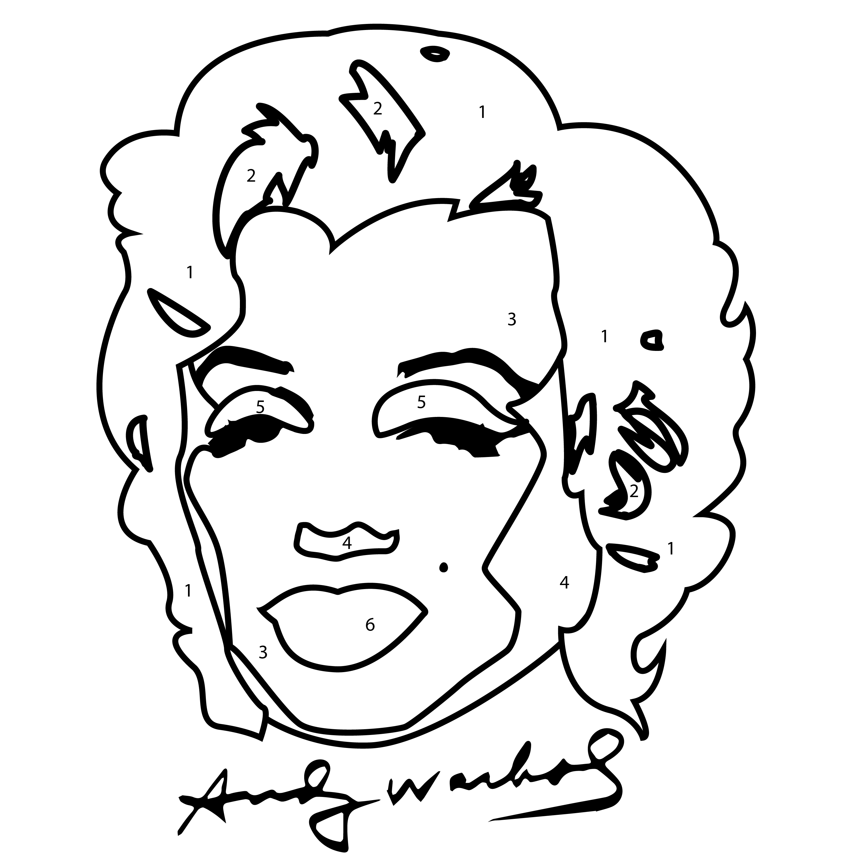 3000x3000 Marilyn Monroe Andy Warhol Coloring Page Sketch Coloring Page