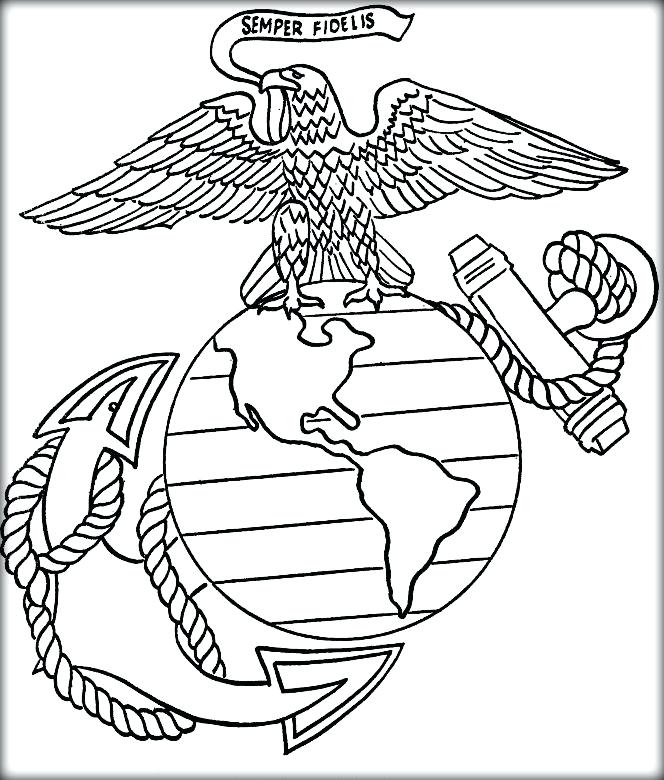Air Force Logo Coloring Pages Marine Corps Kids Colouring Pages 664x780 Air Force Logo Coloring Pages Marine Corps Kids Colouring Pages
