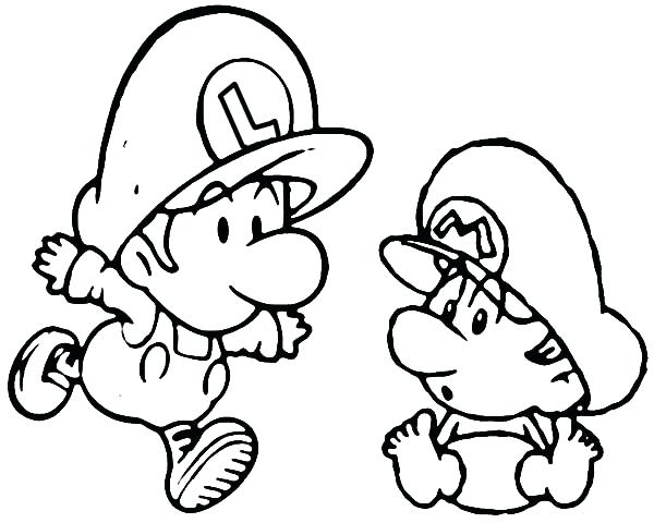 600x480 Mario And Luigi Coloring Sheets And When We Were Baby Coloring