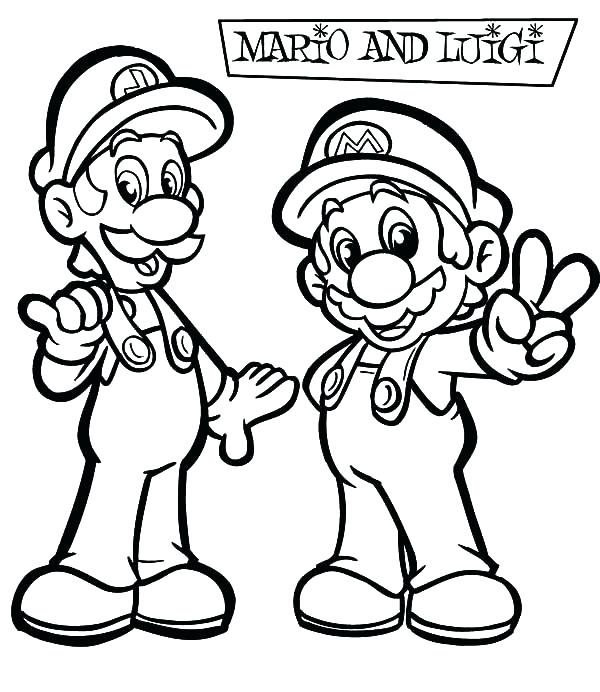 600x692 Mario Luigi Coloring Pages And Coloring Page Coloring Page Beanie