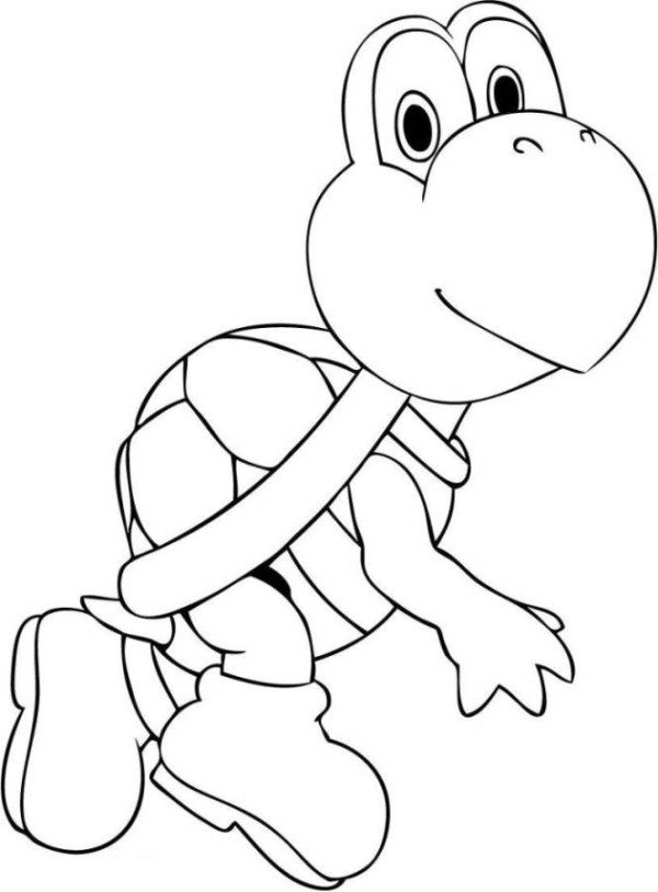Koopa Troopa Mario Coloring Page 600x813 Koopa Troopa Mario Coloring Page