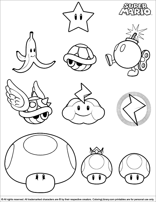 Super Mario Brothers Coloring Picture To Use Pattern 612x792 Super Mario Brothers Coloring Picture To Use Pattern