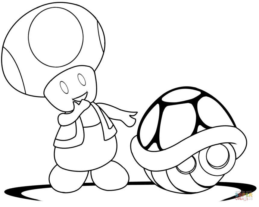 Toad Mario Coloring Pages 860x687 Toad Mario Coloring Pages