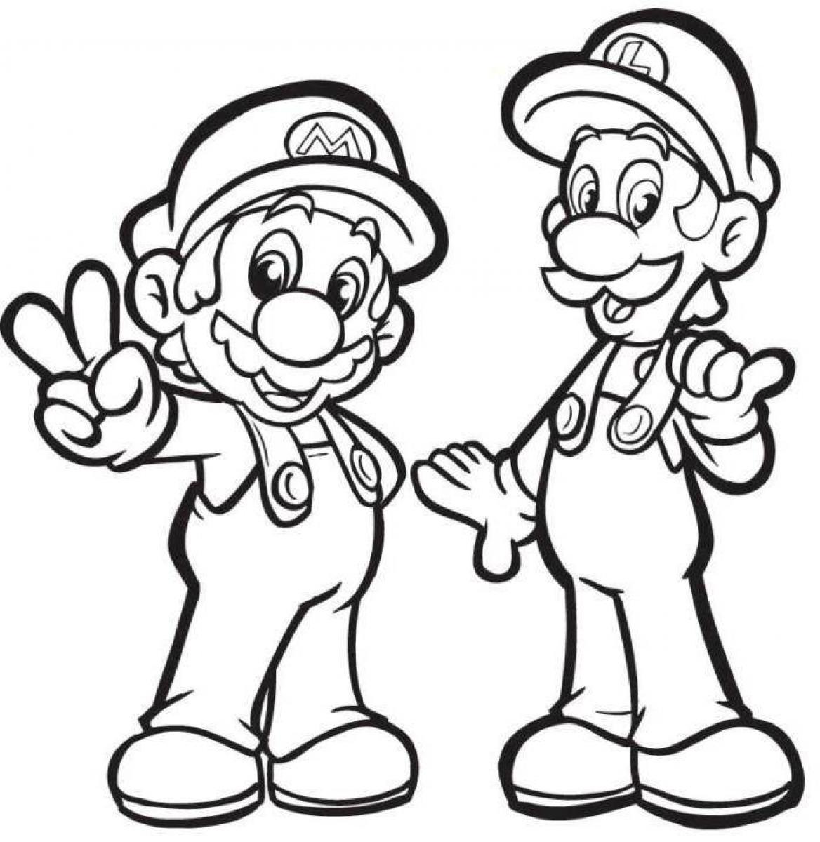 1168x1200 Mario And Luigi Coloring Pages Printable Image