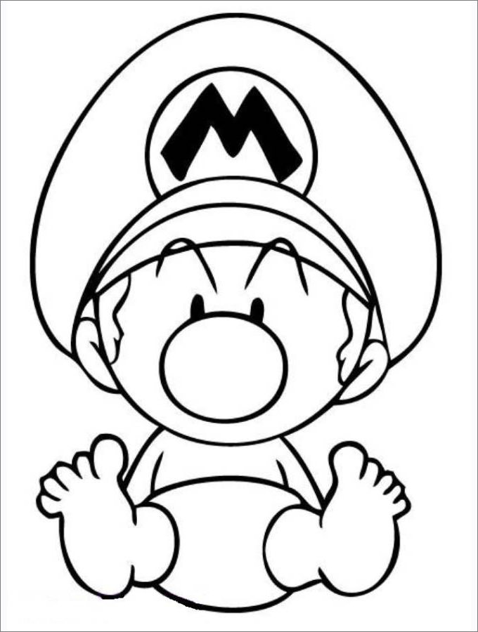 680x900 Super Mario Templates Colouring Pages