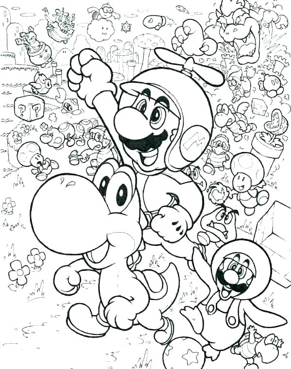 600x760 Super Mario Brothers Coloring Pages S Thers Super Mario Smash Bros