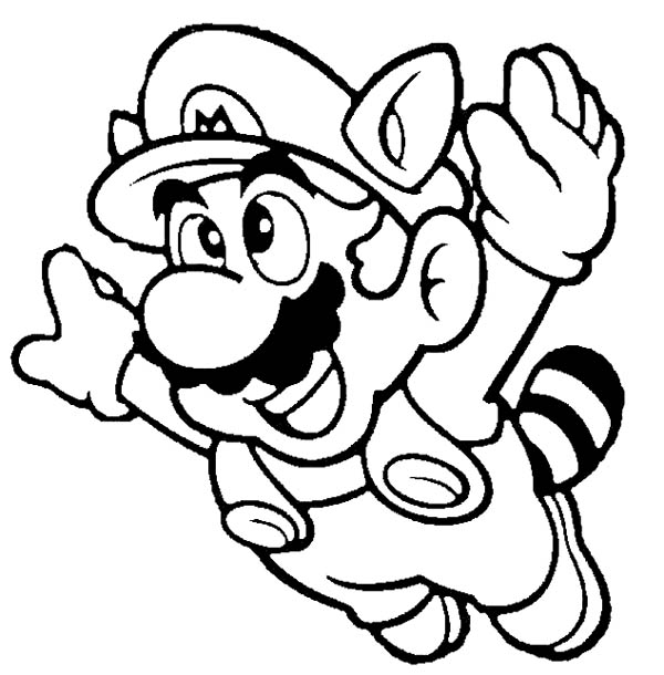 600x610 Super Mario Brothers Fyling To Th Sky Coloring Page Color Luna