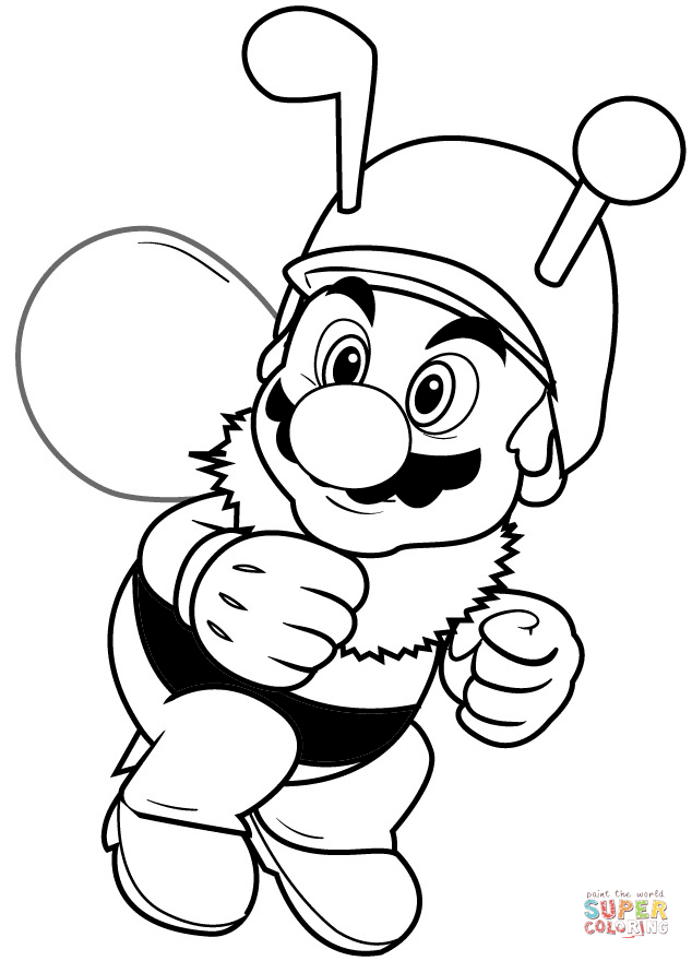 634x880 Bee Mario Free Coloring Pages
