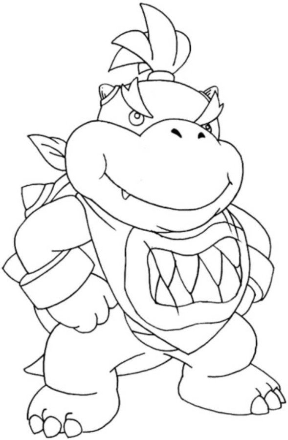 Bowser Jr Mario Coloring Page 589x900 Bowser Jr Mario Coloring Page