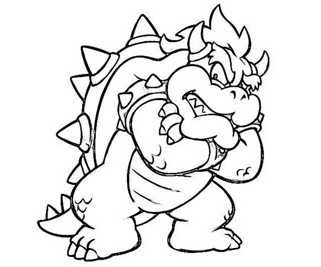 Mario Bowser Coloring Pages 1048x873 Mario Bowser Coloring Pages