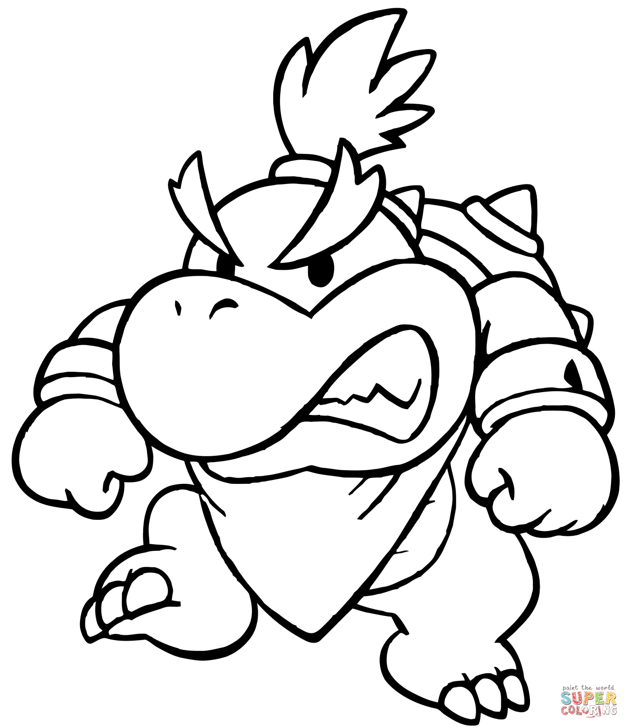Bowser Coloring Pages Baby Page Free Printable 1294x1500 Bowser Coloring Pages Baby Page Free Printable