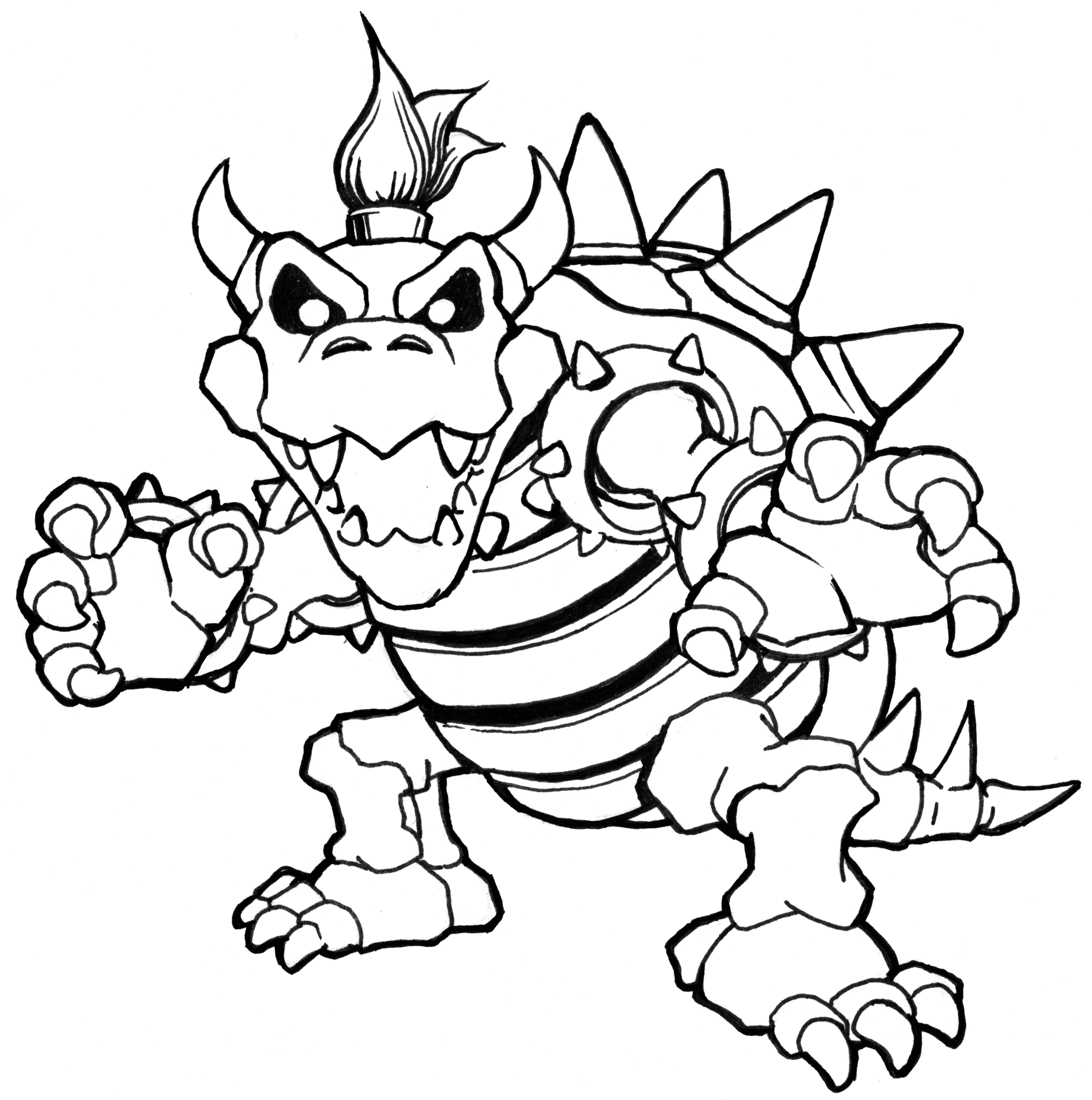 7000x7053 Bowser Coloring Bowser Coloring Pages Dry Bowser Mario Coloring