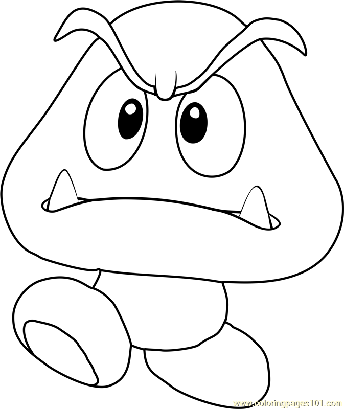 673x800 Goomba Coloring Page