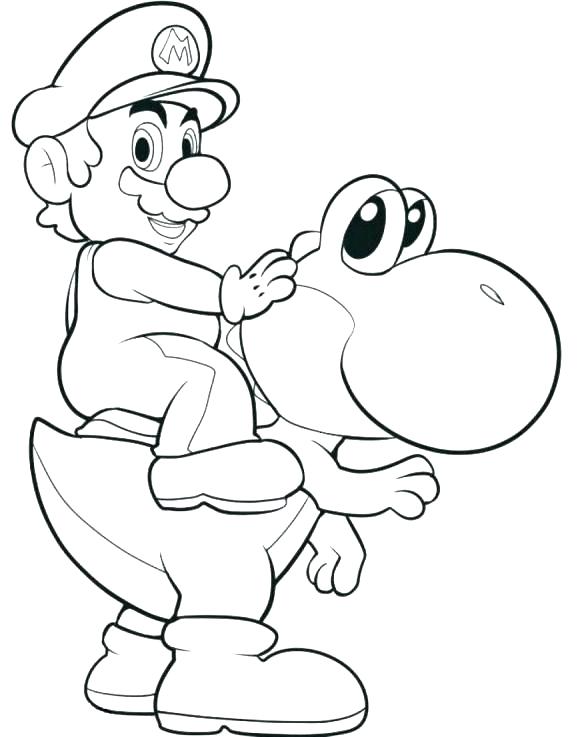 Mario Kart Coloring Pages Yoshi