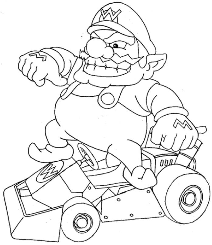 Mario Kart Wii Coloring Pages