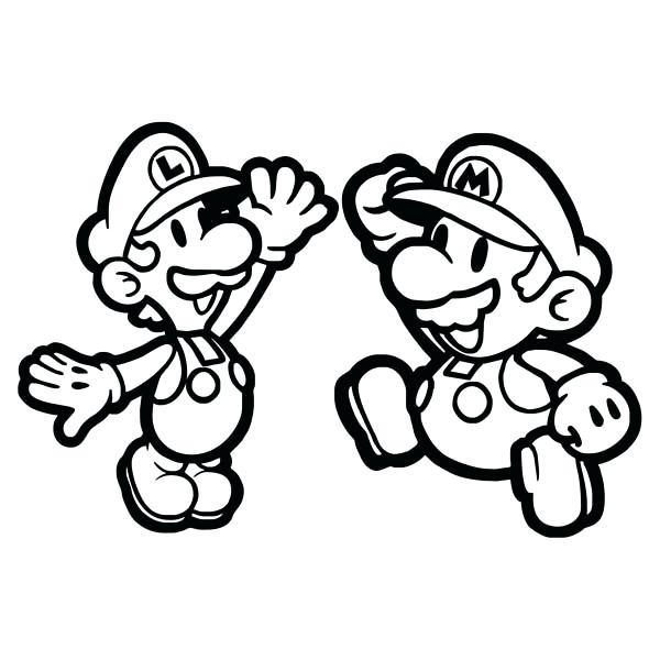 600x600 Mario Luigi Coloring Pages And High Five In Brothers Coloring Page