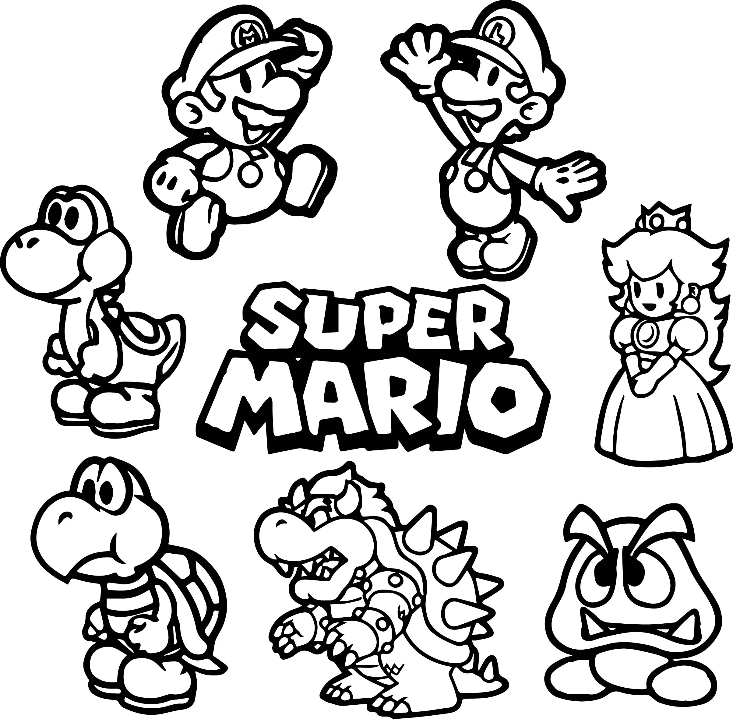 2407x2361 Best Of Amazing Pages Gallery Mario Luigi Coloring Pages Free