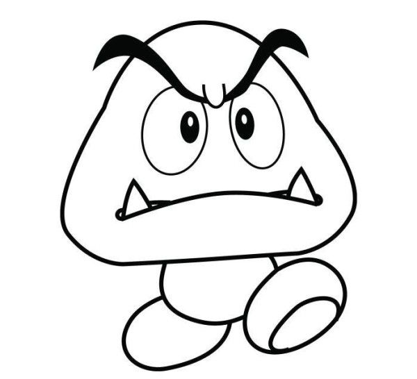 Mario Coloring Pages Goomba Mushroom Kindness Rocks 600x546 Mario Coloring Pages Goomba Mushroom Kindness Rocks