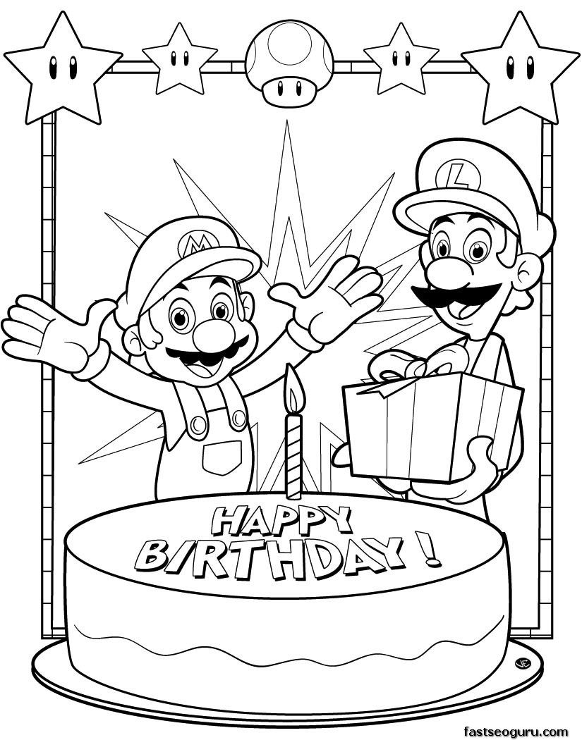 Printable Coloring Pages Mario And Luigi Happy Birthday Party 825x1050 Printable Coloring Pages Mario And Luigi Happy Birthday Party