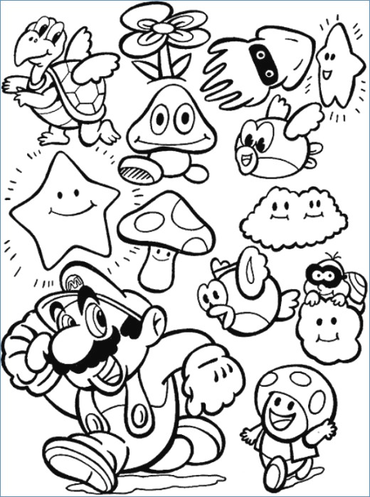520x698 Super Mario Coloring Pages Super Mario Bros Coloring Pages