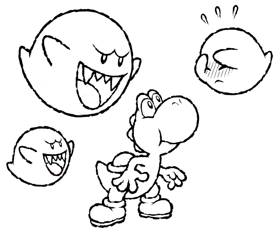 916x768 Yoshi Coloring Pages To Print