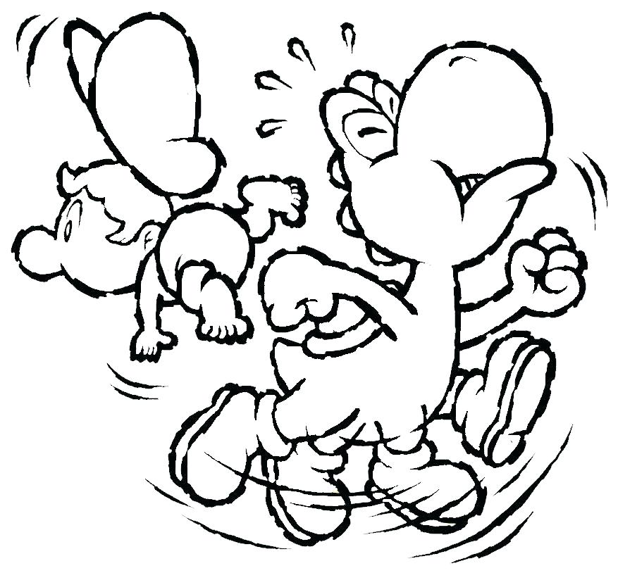 877x814 Yoshi Coloring Page
