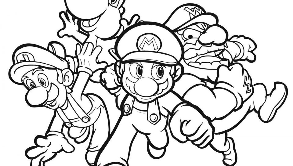 960x544 Colouring Pages Of Mario Yoshi Luigi And Wario For Kids Impressive