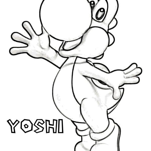 600x600 Encantador Coloring Pages Mario Yoshi Molde