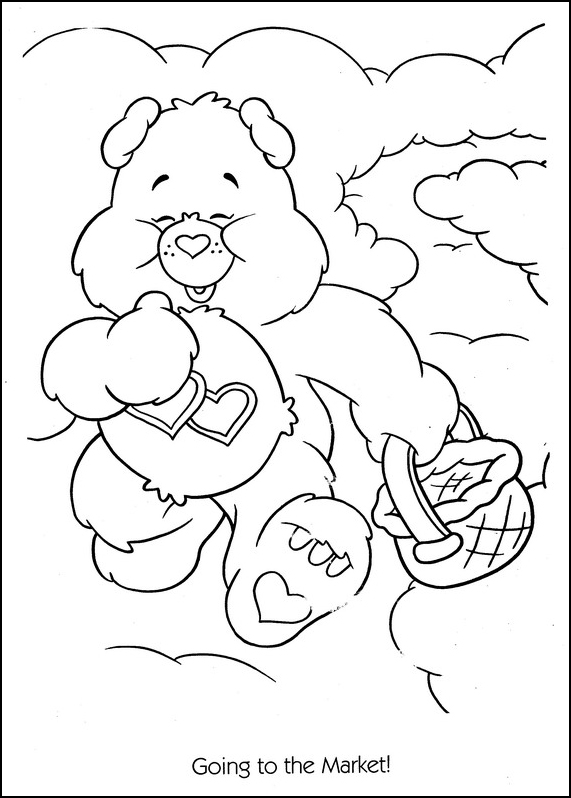 Care Bears Going To The Market Coloring Page 571x798 Care Bears Going To The Market Coloring Page