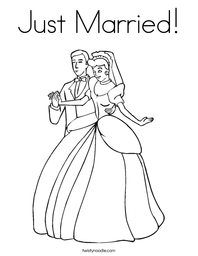 Just Married Coloring Page 685x886 Just Married Coloring Page