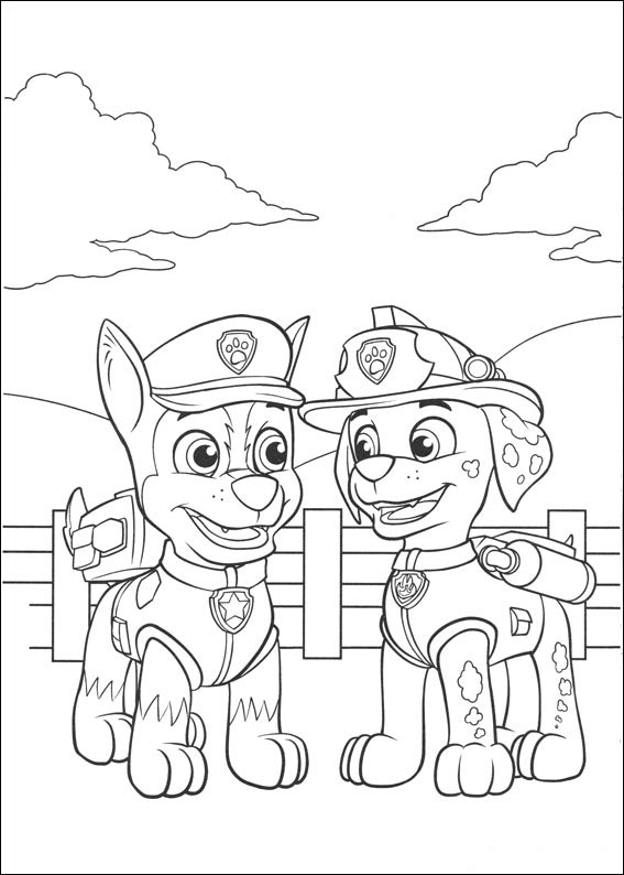 567x794 Paw Patrol Coloring Pages Chase And Marshall