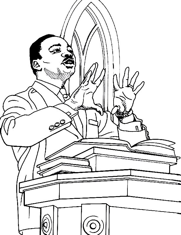 Martin Luther King Sermon Coloring Page At Mlk Coloring Pages 612x792 Martin Luther King Sermon Coloring Page At Mlk Coloring Pages